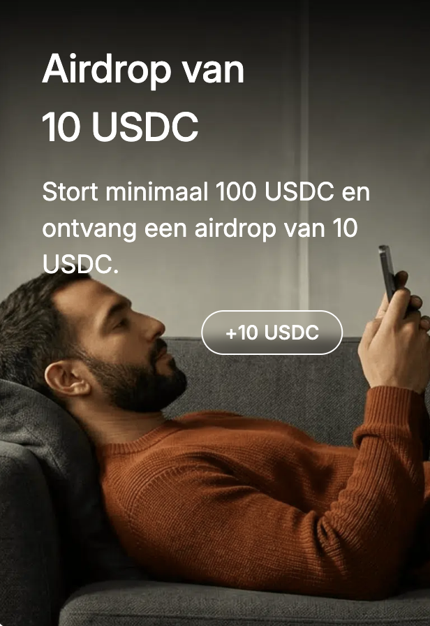 Airdrop van 10 USDC: stort minimaal 100 USDC en ontvang 10 USDC
